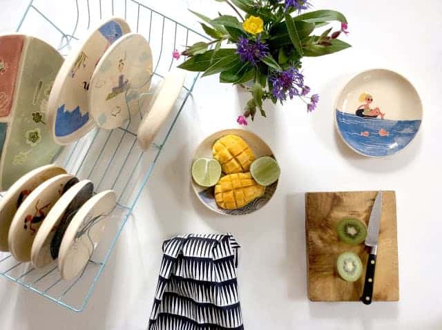 Ceramics from collaboration of Mademoiselle Caroline and Aterlier Polkadot