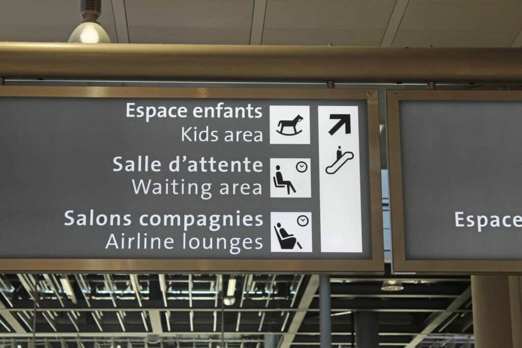 Panneau d'information, Aéroport de Genève