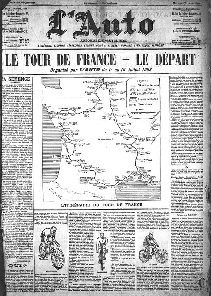 Clipping from l'Auto about the 1903 tour de france