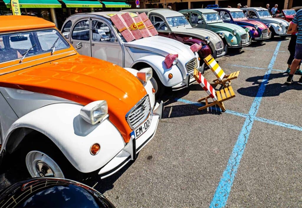 A vintage Citroen rally in St Jean de Sixt, some very funky colours! - Photo credit: Allen Swindles