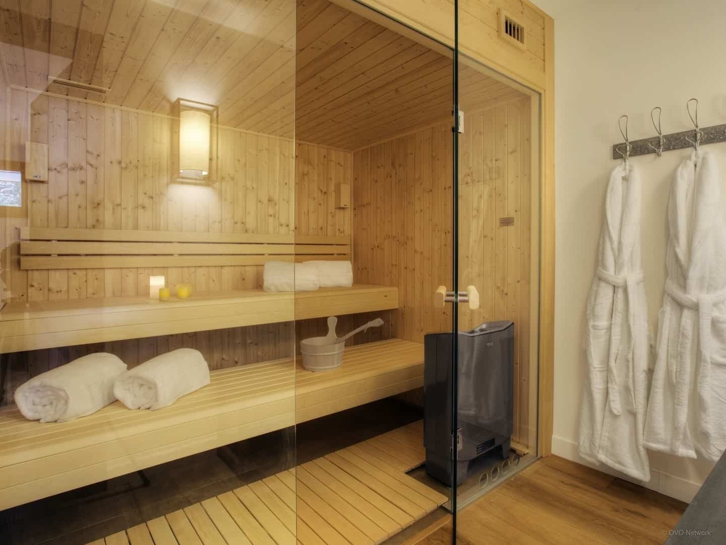 The indoor sauna at Chalet Behansa