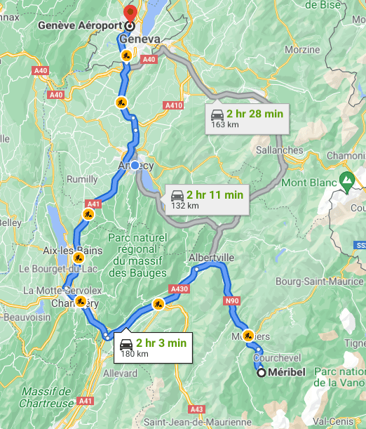 How to get to Méribel, France from Geneva airport
