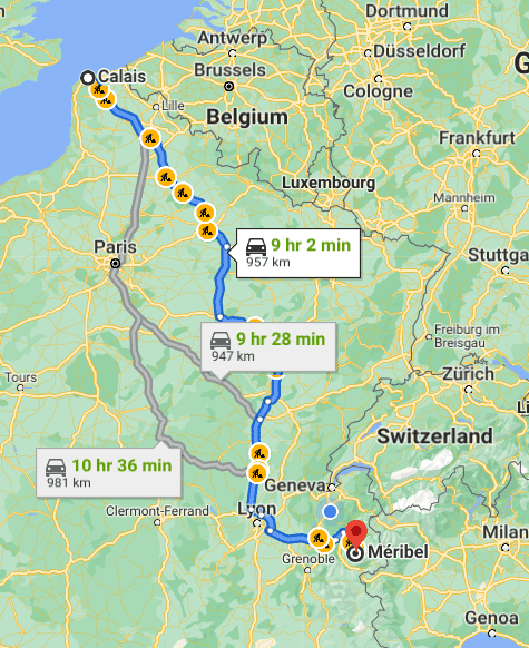 How to get to Méribel, France from Calais