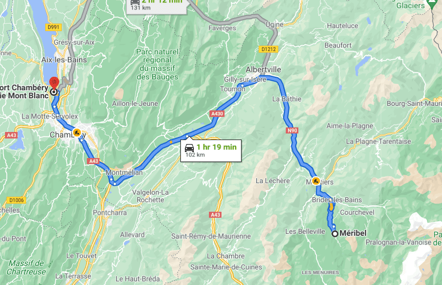 How to get to Méribel, France from Chambery airport