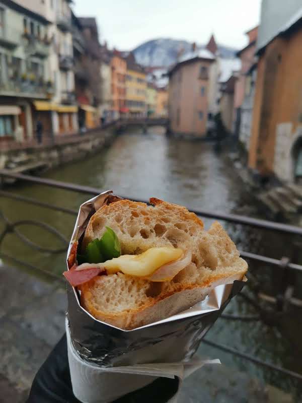 What to eat in Annecy: Raceltte sandwich from Les Caprices d'Emilie