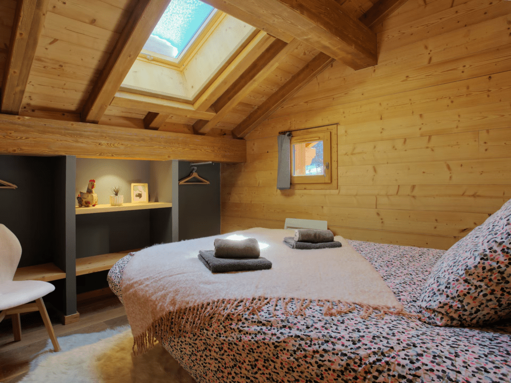 A double room with in built storage