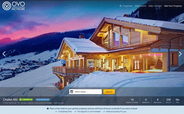 A gif showing how to book a property.