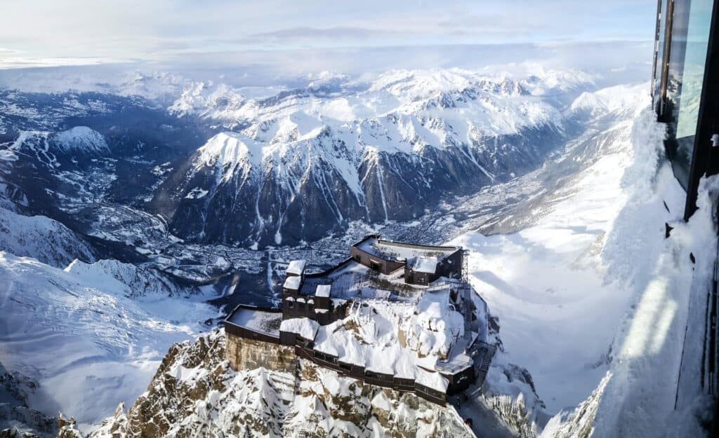 Bird's eye view from Aiguille du Midi, one of the best activities in Chamonix.