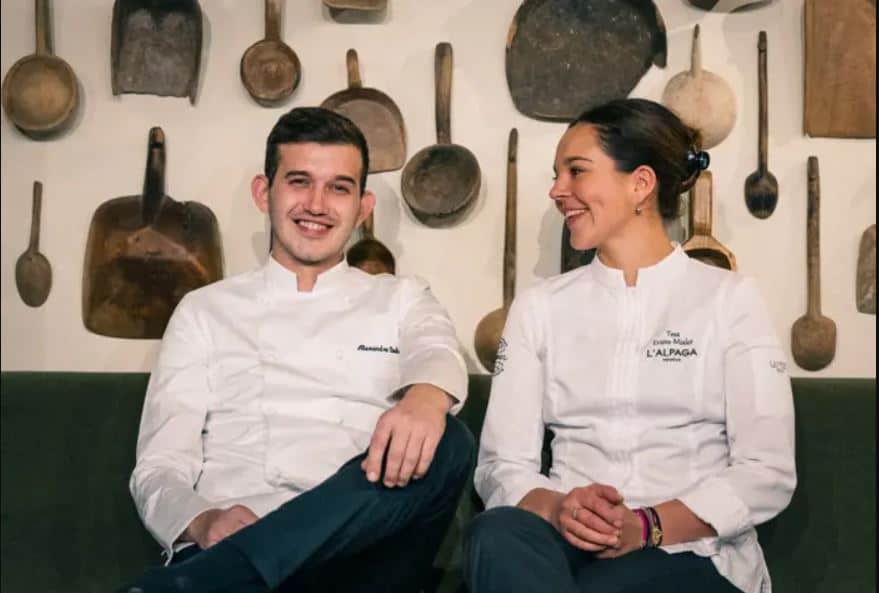 Chef Alexandre Baule with pastry chef Tess Evans-Mialet