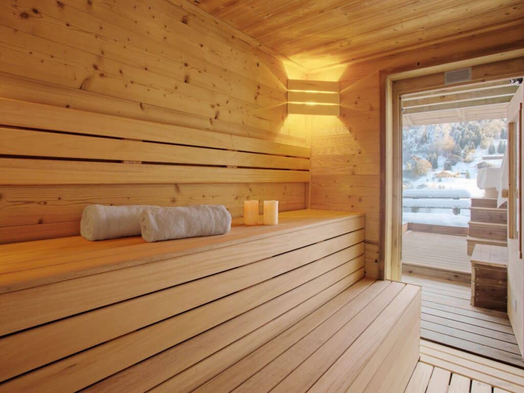 The traditional sauna at Chalet Batieu