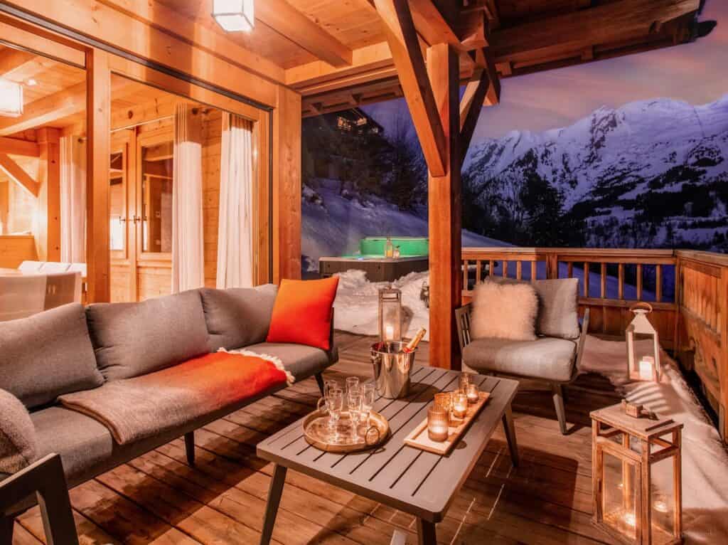 The cosy seating area on the terrace