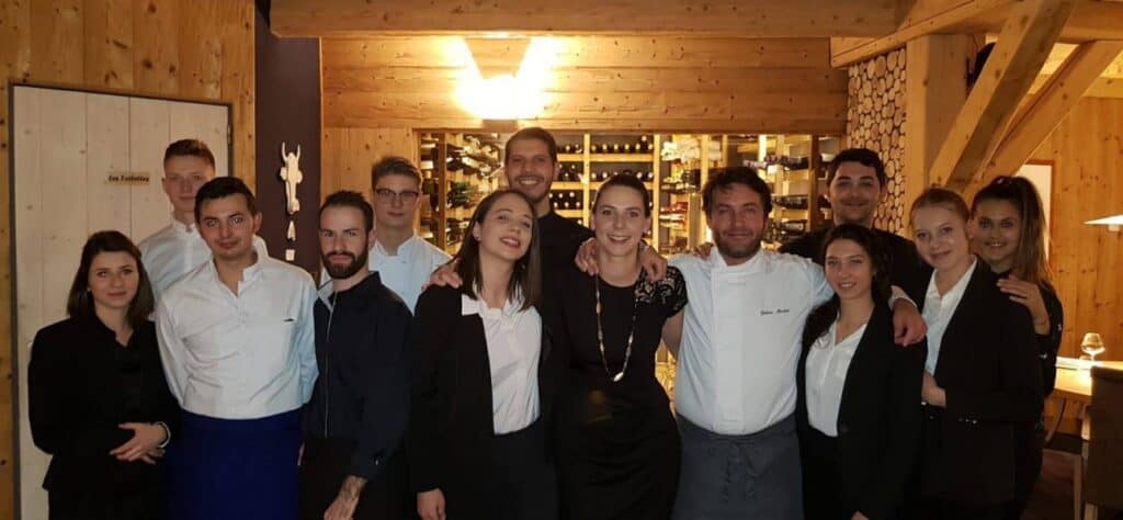 Julien Machet and his team at the restaurant