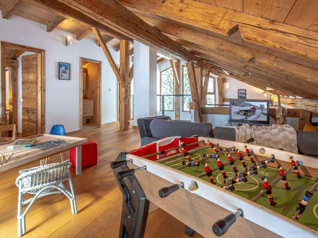 Table football in the games room under the eaves