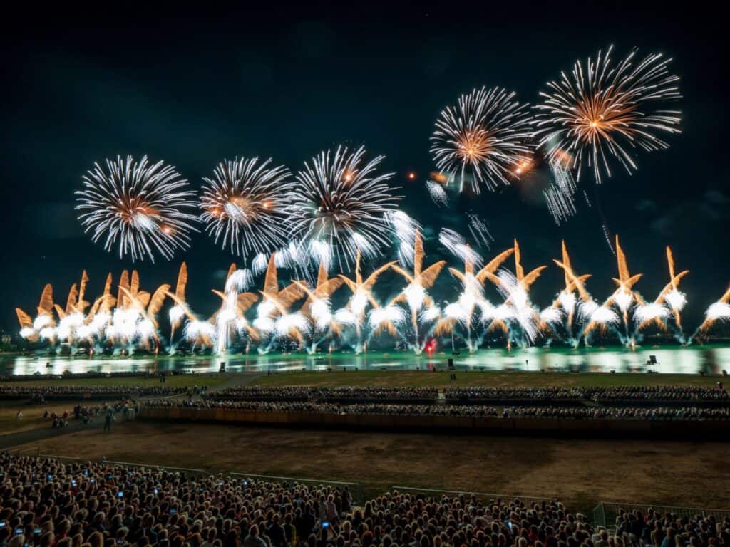 A wonderful display of fireworks over Lake Annecy