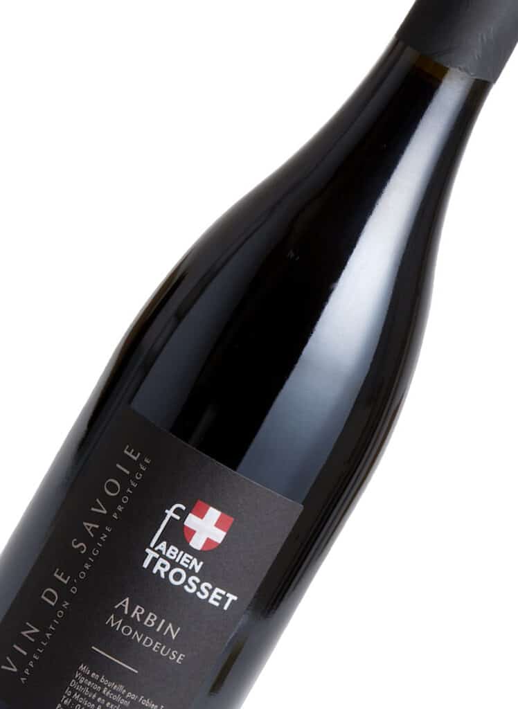 A bottle of red wine from the Alps