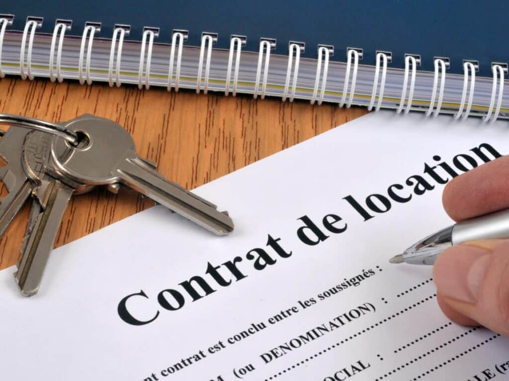 A rental contract and keys