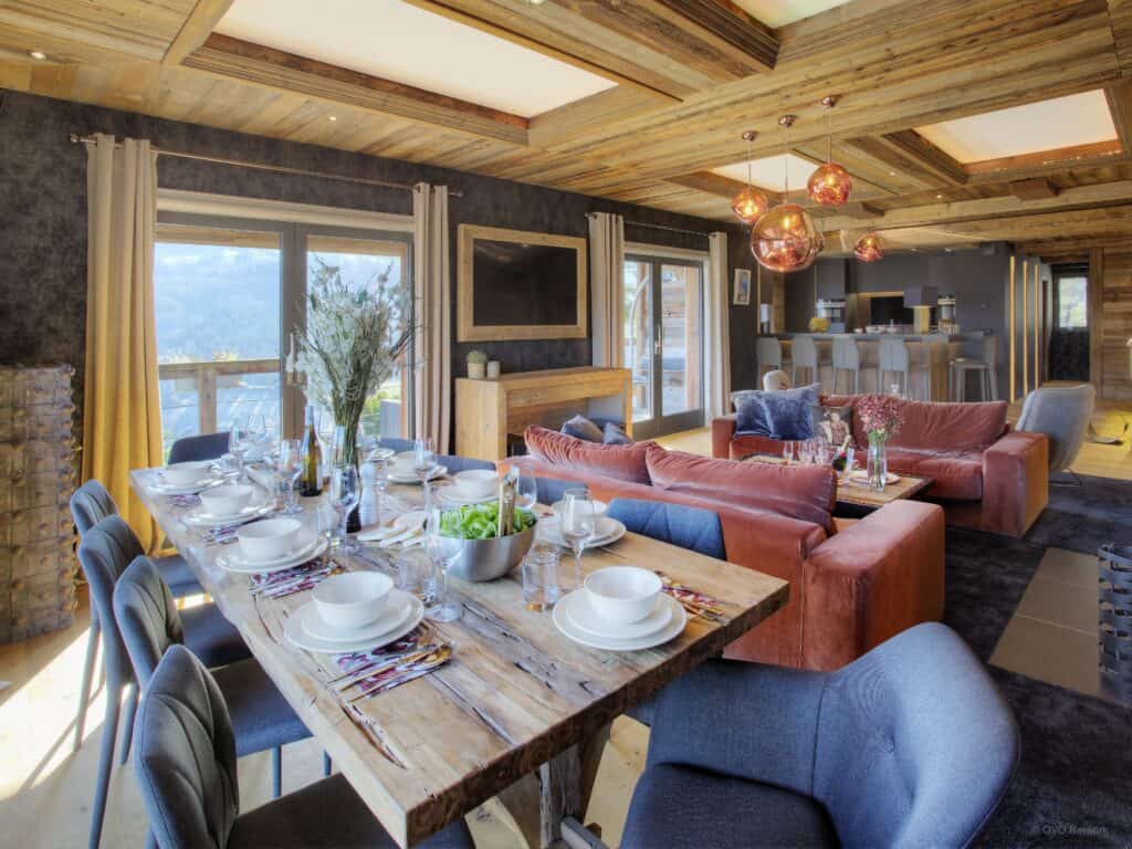 The dining room at Chalet Kalyssia, Annecy