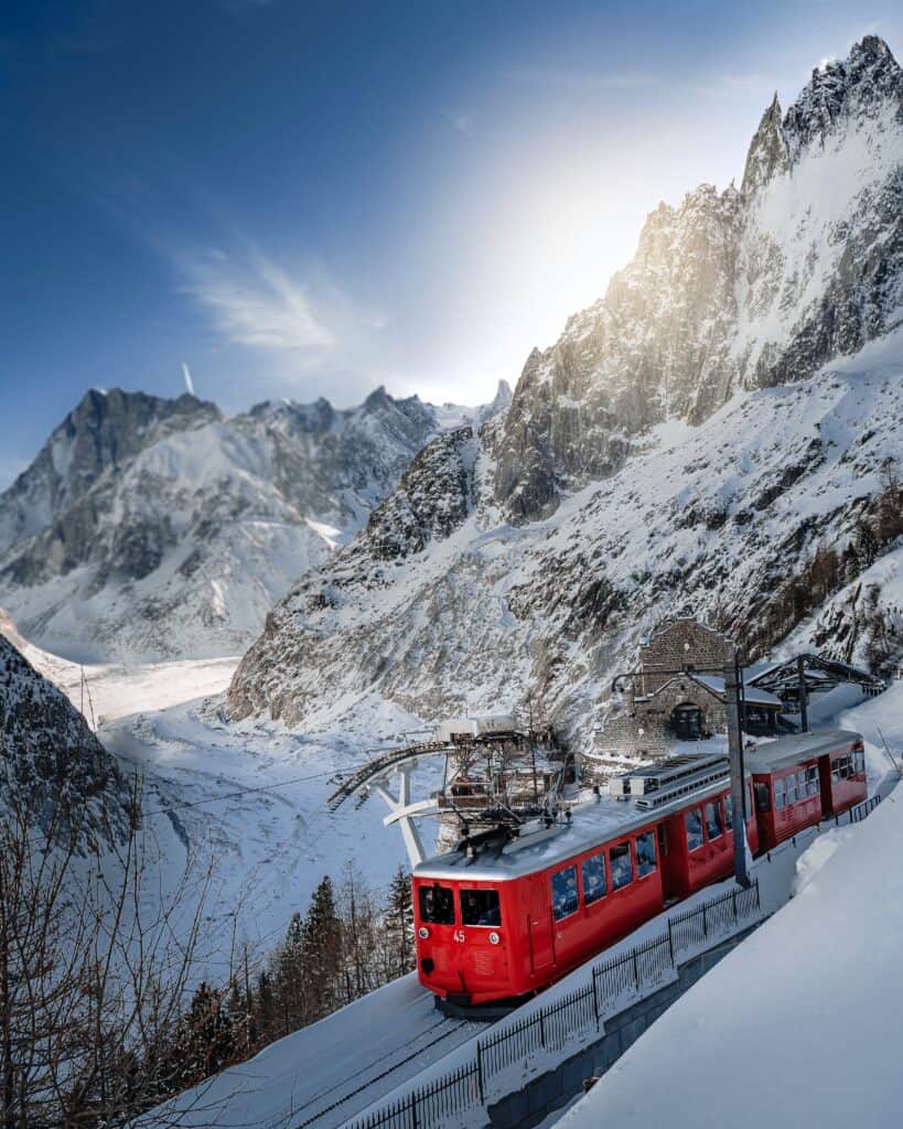 The little red train of Montenvers, one of the best activities in Chamonix.