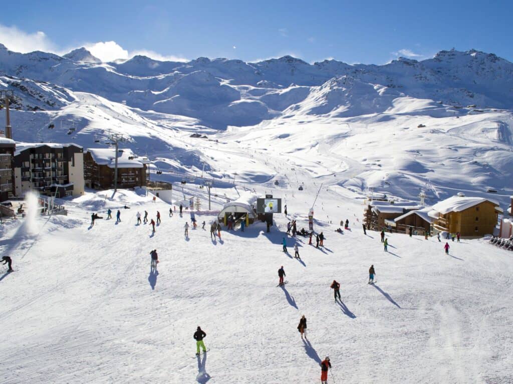 A snow-covered ski station