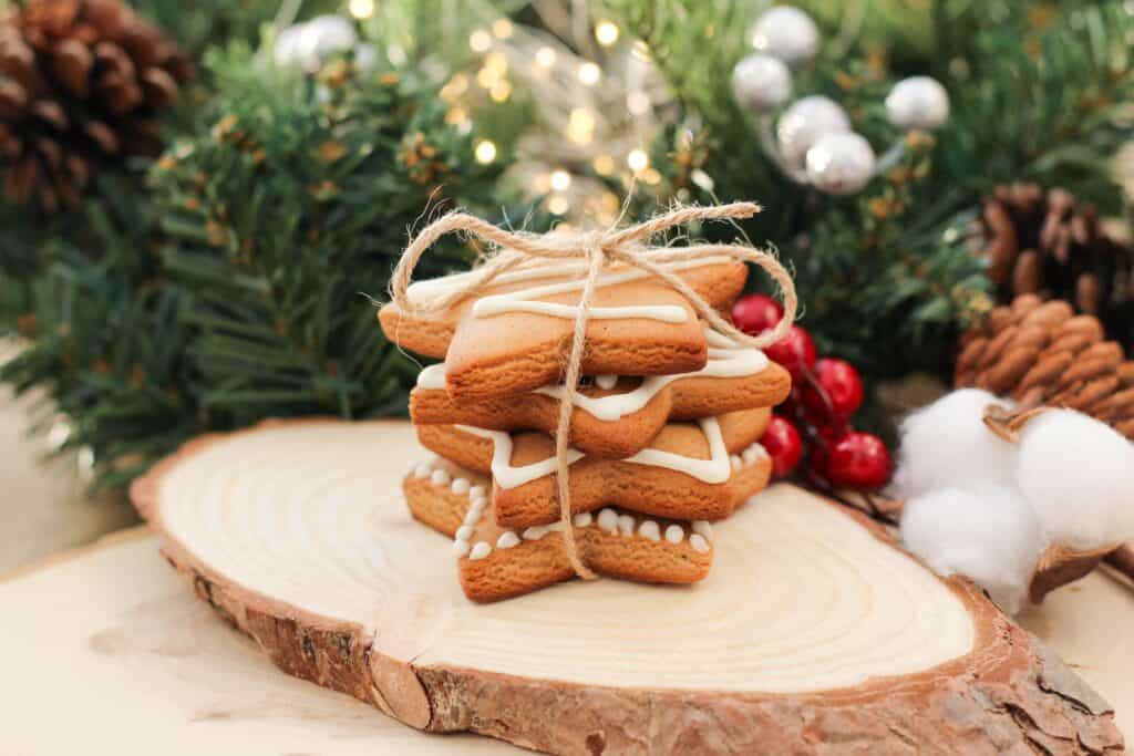 A stack of gingerbread biscuits