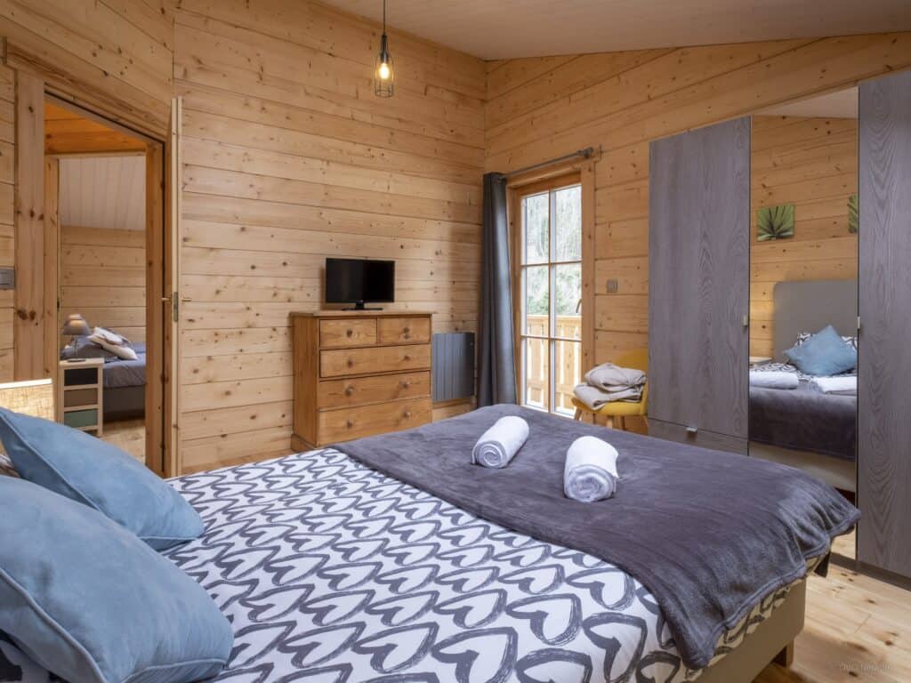 One of the bedrooms at Chalet Choquette