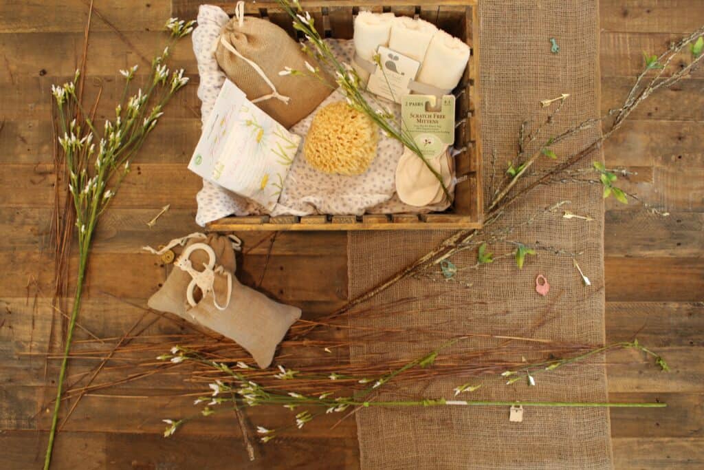 A basket of cosmetics