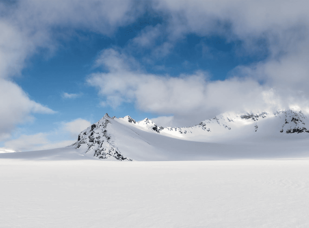 Pristine snow on the mountains