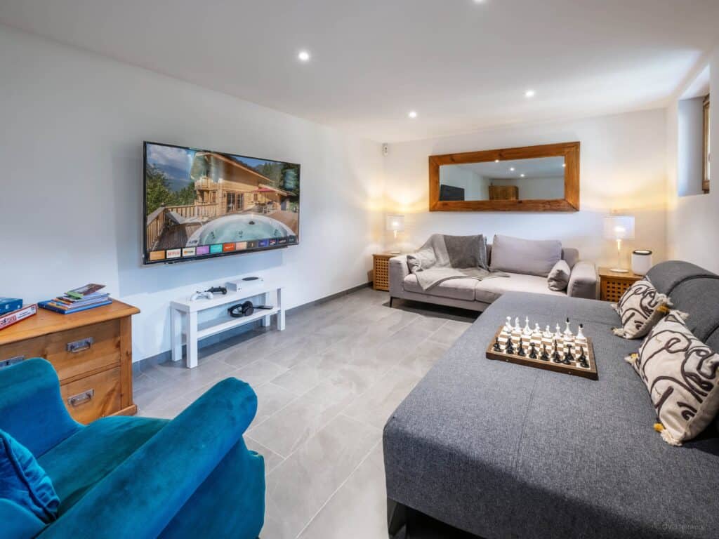 TV room with indoor games
