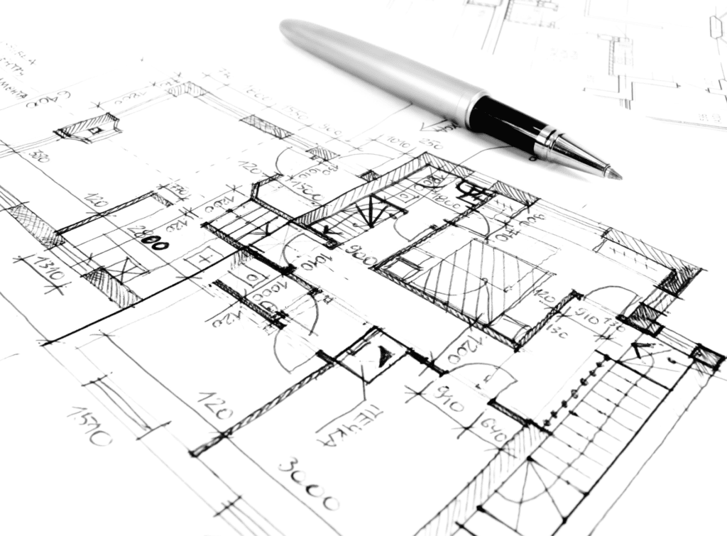 Property plans and a pen