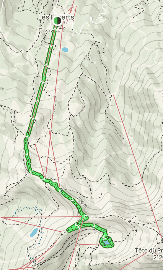A map of the route of La Croix des 7 Frères et le Lac de l’Arion