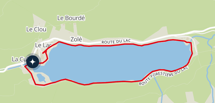 Map of the path around Lake Montriond.