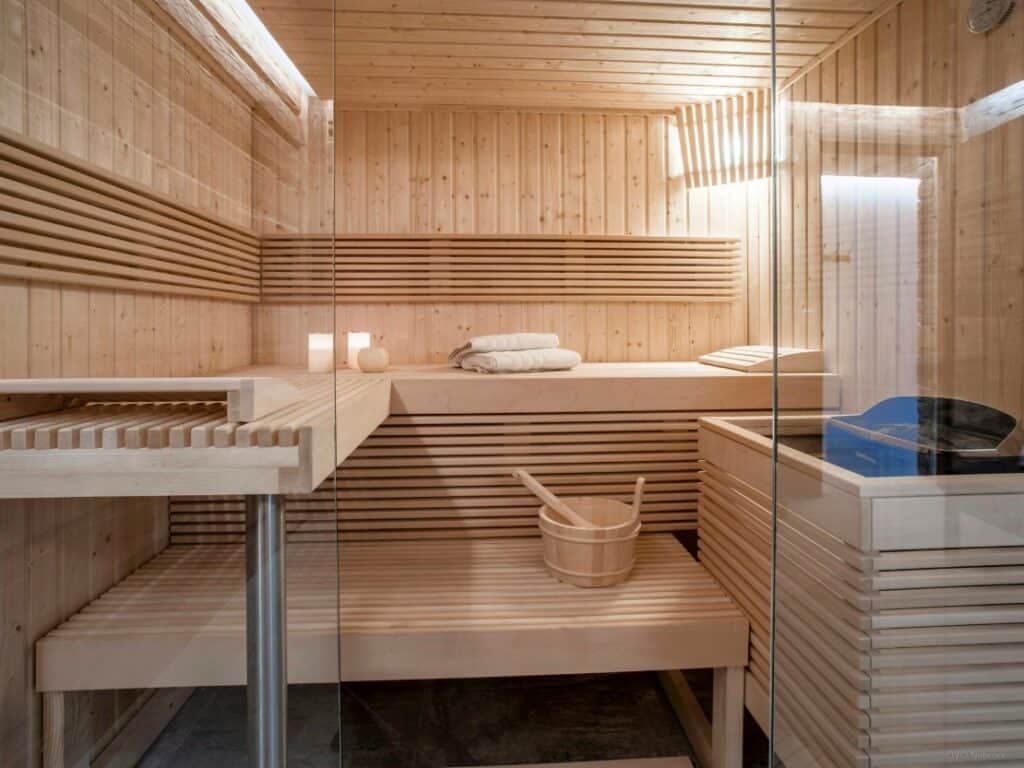 The sauna at Chalet Cristal des Neiges.